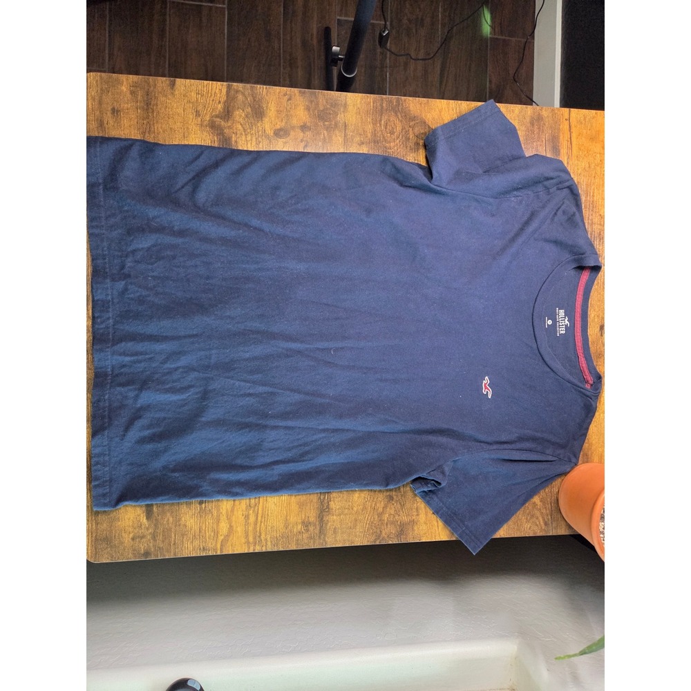 Hollister Must-Have Collection Navy Blue Cotton Crew Neck T-Shirt Mens Medium